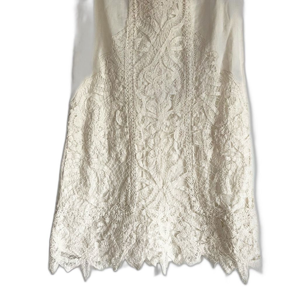 Anthropologie Moulinette Soeurs Ivory Lace Garden Sleeveless Shift Dress Size 4 - Picture 10 of 16